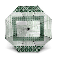 Samoa Siapo Green Trimmed Umbrella Samoa White Sunday LT01 One Size Folded 11.42 inch Opened Diameter 37.4 inch Green - Polynesian Pride