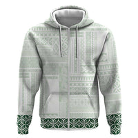 Samoa Siapo Green Trimmed Zip Hoodie Samoa White Sunday - Polynesian Pride