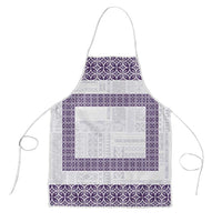 Samoa Siapo Purple Trimmed Apron Samoa White Sunday - Polynesian Pride