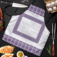 Samoa Siapo Purple Trimmed Apron Samoa White Sunday - Polynesian Pride