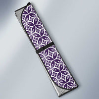 Samoa Siapo Purple Trimmed Auto Sun Shade Samoa White Sunday - Polynesian Pride