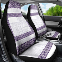 Samoa Siapo Purple Trimmed Car Seat Cover Samoa White Sunday - Polynesian Pride