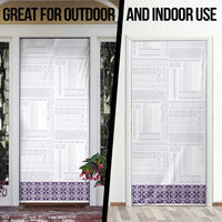 Samoa Siapo Purple Trimmed Door Cover Samoa White Sunday - Polynesian Pride