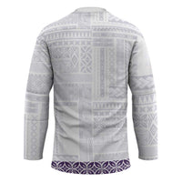 Samoa Siapo Purple Trimmed Hockey Jersey Samoa White Sunday LT01 - Polynesian Pride