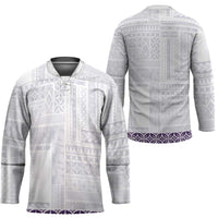 Samoa Siapo Purple Trimmed Hockey Jersey Samoa White Sunday LT01 - Polynesian Pride
