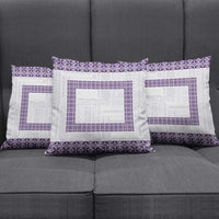 Samoa Siapo Purple Trimmed Pillow Cover Samoa White Sunday - Polynesian Pride