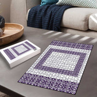 Samoa Siapo Purple Trimmed Puzzle Samoa White Sunday LT01 - Polynesian Pride