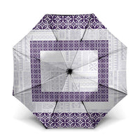 Samoa Siapo Purple Trimmed Umbrella Samoa White Sunday LT01 One Size Folded 11.42 inch Opened Diameter 37.4 inch Purple - Polynesian Pride