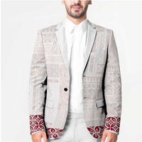 Samoa Siapo Red Trimmed Blazer Samoa White Sunday LT01 - Polynesian Pride