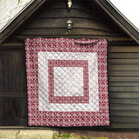 Samoa Siapo Red Trimmed Quilt Samoa White Sunday - Polynesian Pride