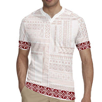 Samoa Siapo Red Trimmed Rugby Jersey Samoa White Sunday - Polynesian Pride