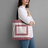 Samoa Siapo Red Trimmed Tote Bag Samoa White Sunday - Polynesian Pride