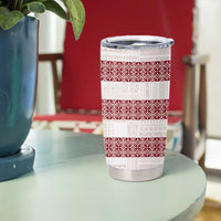 Samoa Siapo Red Trimmed Tumbler Cup Samoa White Sunday - Polynesian Pride