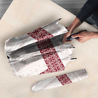 Samoa Siapo Red Trimmed Umbrella Samoa White Sunday LT01 - Polynesian Pride