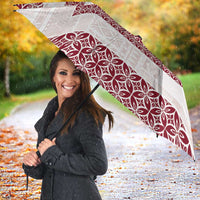 Samoa Siapo Red Trimmed Umbrella Samoa White Sunday LT01 - Polynesian Pride