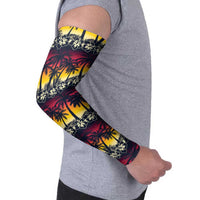 Hawaii Hibiscus Palm Tree Sunset Arm Sleeves Tropical Style - Polynesian Pride