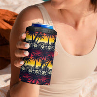 Hawaii Hibiscus Palm Tree Sunset 4 in 1 Can Cooler Tumbler Tropical Style - Polynesian Pride