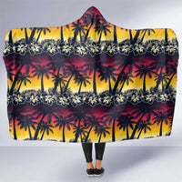 Hawaii Hibiscus Palm Tree Sunset Hooded Blanket Tropical Style - Polynesian Pride
