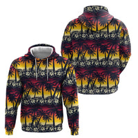 Hawaii Hibiscus Palm Tree Sunset Hoodie Tropical Style - Polynesian Pride