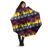 Hawaii Hibiscus Palm Tree Sunset Umbrella Tropical Style - Polynesian Pride