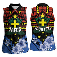 Personalised Vanuatu Tafea Province Women Sleeveless Polo Shirt Unique Tropical Tribal Pattern LT01 - Polynesian Pride
