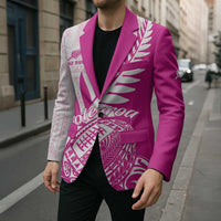 Custom New Zealand Rugby Silver Fern Blazer Aotearoa Maori Pink Version - Polynesian Pride