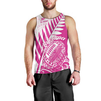 Custom New Zealand Rugby Silver Fern Men Tank Top Aotearoa Maori Pink Version - Polynesian Pride