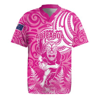 New Zealand Silver Fern Rugby All Pink Rugby Jersey Maori Tiki Player With Ta Moko Tribal - Polynesian Pride