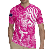 New Zealand Silver Fern Rugby All Pink Rugby Jersey Maori Tiki Player With Ta Moko Tribal - Polynesian Pride