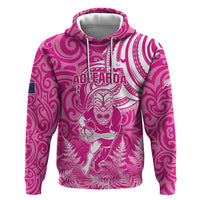 New Zealand Silver Fern Rugby All Pink Zip Hoodie Maori Tiki Player With Ta Moko Tribal - Polynesian Pride