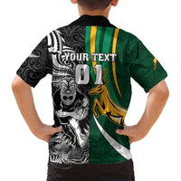 Custom New Zealand and South Africa Rugby Hawaiian Shirt Silver Fern Protea Pattern World Cup 2023 LT01 - Polynesian Pride