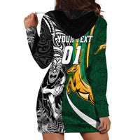 Custom New Zealand and South Africa Rugby Hoodie Dress Silver Fern Protea Pattern World Cup 2023 LT01 - Polynesian Pride