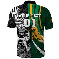 Custom New Zealand and South Africa Rugby Polo Shirt Silver Fern Protea Pattern World Cup 2023 LT01 - Polynesian Pride