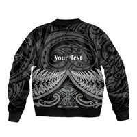 Personalised Toitu Te Tiriti Aotearoa Silver Fern Bomber Jacket New Zealand Maori Pattern