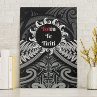 Toitu Te Tiriti Aotearoa Silver Fern Canvas Wall Art New Zealand Maori Pattern