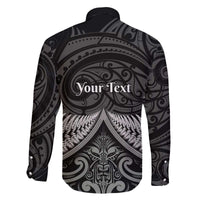 Personalised Toitu Te Tiriti Aotearoa Silver Fern Family Matching Off The Shoulder Long Sleeve Dress and Hawaiian Shirt New Zealand Maori Pattern