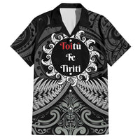 Personalised Toitu Te Tiriti Aotearoa Silver Fern Family Matching Short Sleeve Bodycon Dress and Hawaiian Shirt New Zealand Maori Pattern