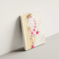 Beige Frangipani Sea Shell Canvas Wall Art Starfish Polynesian Pattern - Polynesian Pride