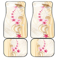 Beige Frangipani Sea Shell Car Mats Starfish Polynesian Pattern - Polynesian Pride