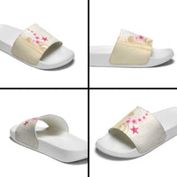 Beige Frangipani Sea Shell Slide Sandals Starfish Polynesian Pattern - Polynesian Pride