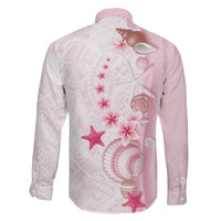 Pink Plumeria Sea Shell Family Matching Summer Maxi Dress and Hawaiian Shirt Starfish Polynesian Pattern - Polynesian Pride