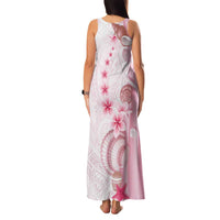 Pink Plumeria Sea Shell Family Matching Tank Maxi Dress and Hawaiian Shirt Starfish Polynesian Pattern - Polynesian Pride