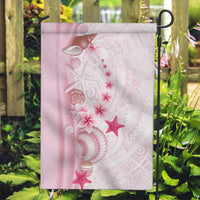 Pink Plumeria Sea Shell Garden Flag Starfish Polynesian Pattern - Polynesian Pride