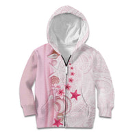 Pink Plumeria Sea Shell Kid Hoodie Starfish Polynesian Pattern - Polynesian Pride