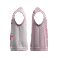 Pink Plumeria Sea Shell Christmas Knitted V-Neck Vest Starfish Polynesian Pattern - Polynesian Pride