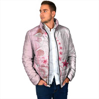 Pink Plumeria Sea Shell Padded Jacket Starfish Polynesian Pattern - Polynesian Pride