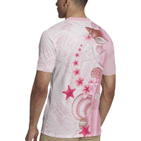 Pink Plumeria Sea Shell Rugby Jersey Starfish Polynesian Pattern LT01 - Polynesian Pride