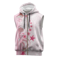 Pink Plumeria Sea Shell Sleeveless Zip Hoodie Starfish Polynesian Pattern LT01 Pink - Polynesian Pride