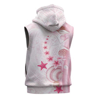 Pink Plumeria Sea Shell Sleeveless Zip Hoodie Starfish Polynesian Pattern LT01 - Polynesian Pride