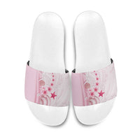 Pink Plumeria Sea Shell Slide Sandals Starfish Polynesian Pattern - Polynesian Pride